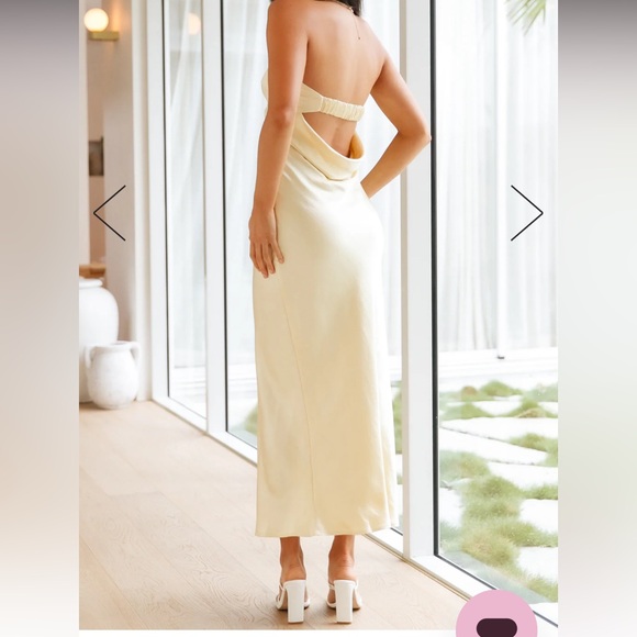 Hello Molly RUN TO THE TOP SATIN MAXI
DRESS YELLOW - Picture 3 of 10